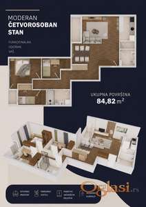 Cetvrosoban , 84.82 m2 , Temerinski Put 51 , Novogradja